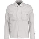 lyle and scott mens legacy ripstop button front utility overshirt light grey