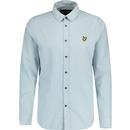 lyle and scott mens mod shepherd check long sleeve button down shirt slate blue