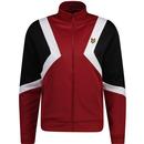 lyle and scot mens colour block striped zip track top jacket red
