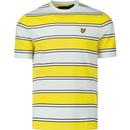 lyle and scott mens broad stripes crew neck tshirt sunshine yellow