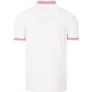 LYLE & SCOTT Mod Striped Collar Polo Shirt (White)