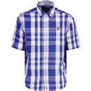 lyle and scott mens oversized tartan short sleeve shirt blue