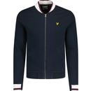 lyle and scott mens half tipped zip jersey bomber jacket dark navy