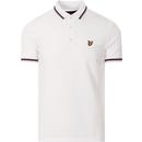 lyle and scott mens double contrast tipped pique polo tshirt white
