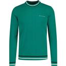 lyle and scott mens tipped crew neck sweater court green