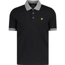 lyle and scott mens branded tipped jersey polo tshirt jet black