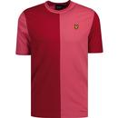 lyle and scott mens wide tonal stripe pique tshirt tunnel red