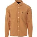 lyle and scott mens chest pockets brushed twill long sleeve shirt tan