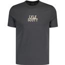 lyle and scott men varsity logo embroidery crew neck tshirt gunmetal grey