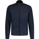 lyle and scott mens retro funnel neck tonal logo badge zip hybrid jacket dark navy