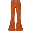 Madcap England Rogue Retro 70s Jumbo Cord Flares in Gingerbread