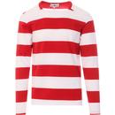 Ally Pally MADCAP ENGLAND Mod Straight Neck LS Tee red white