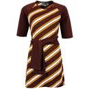 Cilla MADCAP ENGLAND 60s Mod Stripe Dress w/ Scarf
