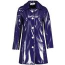 Madcap England 1960s Shiny PVC Raincoat in Navy Blue RA28