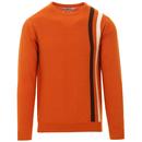 Madcap England Action 60s Mod Stripe Racing Jumper in Marmalade