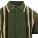 MADCAP ENGLAND Shockwave Mod Stripe Knit Polo in Green