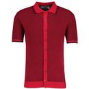 Madcap England Arrow 2-Tone Waffle Knit Polo Shirt in Jester Red MC1102