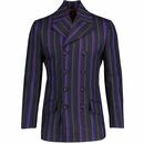 Madcap England Backbeat 60s Mod Double Breasted Boating Blazer in Purple Mix MC1013