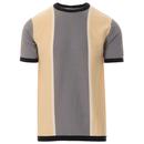 Madcap England Belmont 60s mod Knitted Stripe Panel Tee in Weathervane