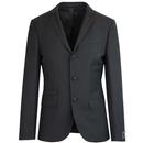 Madcap England 1960s Mod 3 Button Mohair Suit Jacket in Black