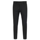 Madcap England 1960s Mod Slim Leg Mohair Blend Suit Trousers in Black