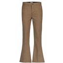 Dylan Brushed Dogtooth Retro Flared Trousers in Chocolate Brown by Madcap England