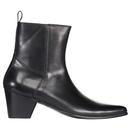 Madcap England Casbah Zip Side Cuban Heel Chelsea Boots in Black Leather