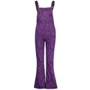 Madcap England MC1018 Celandine Paisley Twill Dungaree Flares in Black and Purple