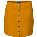 Madcap England Women's Retro 70s Cord A-Line Skirt in Gold