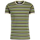 Madcap England Dekker Retro Stripe Ringer T-shirt in Jetset MC1044
