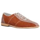 Madcap England The Dude Mod Northern Soul Suede Bowling Shoes in Mahogany/Saddle/Mahogany