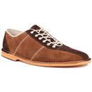 Madcap England Dude Men's Retro Mod Northern Soul Bowling Shoes in Tan Suede