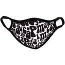 Women's version of Madcap England fabric face mask featuring retro 60s Madcap lettering black on white