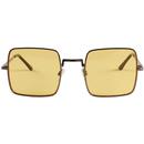 Madcap England Harrison Retro 70s Square Shaped Sunglasses in Yellow