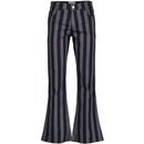 Madcap England Holy Roller Retro Stripe Flares in Grey and Black MC105