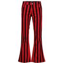 Madcap England Holy Roller Retro Stripe Flares in Red and Black MC105