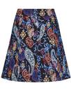 India BRIGHT & BEAUTIFUL 60s Paisley Mini Skirt