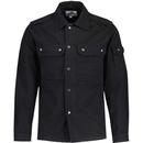 Madcap England Interstellar Retro Military Zip Through Shirt Jacket in Black
