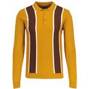 Madcap England Junot Popcorn Waffle Stripe Knitted Polo Shirt in Buckthorne MC1035