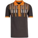 Madcap England Keys Jacquard Stripe Polo Shirt in Espresso MC1083