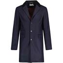 Madcap England Mod Wool Blend Made in England Covert Coat in Blue