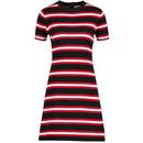 Madcap England Retro Mod Knitted Stripe Dress in Black