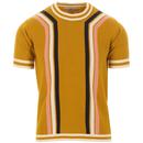 Madcap England Modernista Retro Mod Knitted Contoured Stripe Tee in Honey