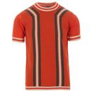 Madcap England Modernista Retro Mod Knitted Contoured Stripe Tee in Koi
