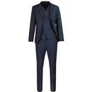 Madcap England Retro 1960s Mod Tailored Mohair Tonic 3 Button Suit in Navy