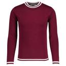 Madcap England Moon Mod Knitted Tipped Jumper in Zinfandel MC587