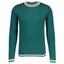 Madcap England Moon Long Sleeve Tipped Knitted Jumper in Ponderosa Pine MC587