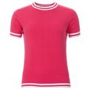 Madcap England Moon Women's Retro Mod Tipped Knitted Tee in Raspberry Wine