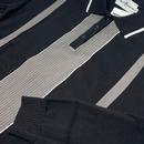 Nova Madcap England Mod Rib Knit Stripe Polo Black
