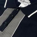 Nova Madcap England Mod Rib Knit Stripe Polo Black